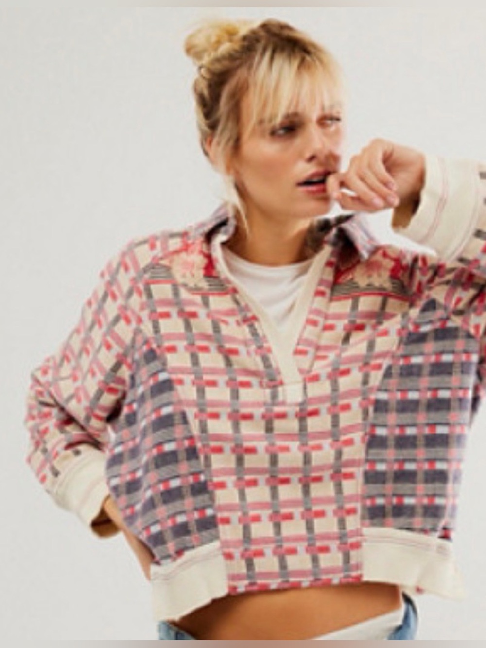 We The Free Jacquard Cropped Pullover